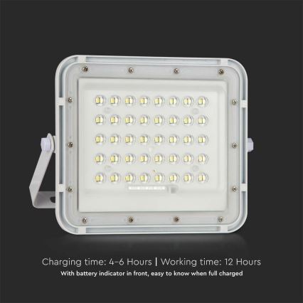 LED Екстериорен димируема соларен прожектор LED/10W/3,2V IP65 6400K 6000 mAh бял + дистанционно управление