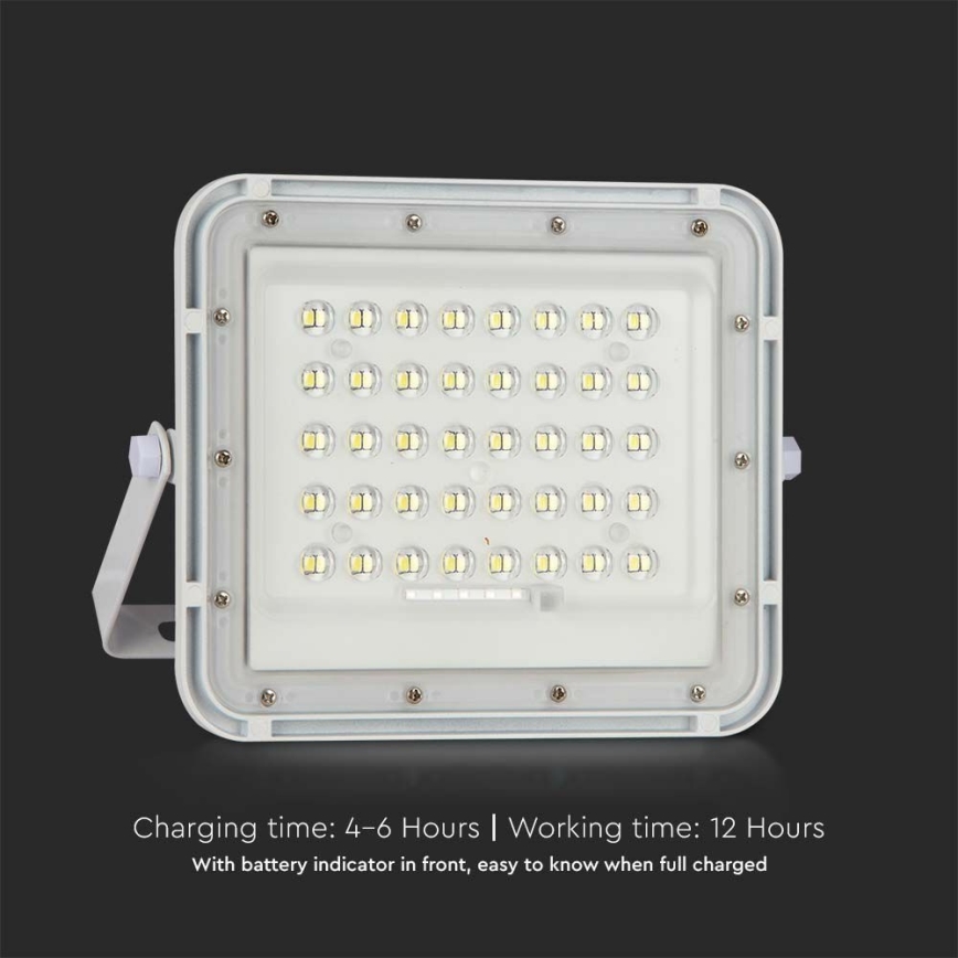 LED Екстериорен димируема соларен прожектор LED/10W/3,2V IP65 6400K 6000 mAh бял + дистанционно управление