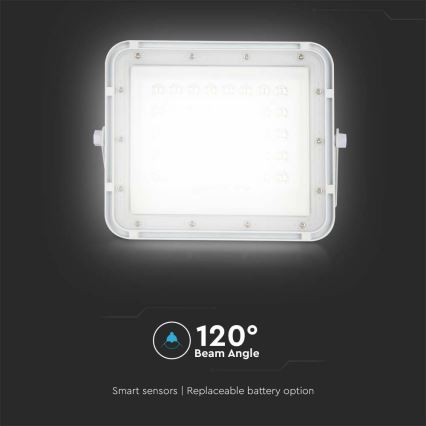 LED Екстериорен димируема соларен прожектор LED/10W/3,2V IP65 6400K 6000 mAh бял + дистанционно управление
