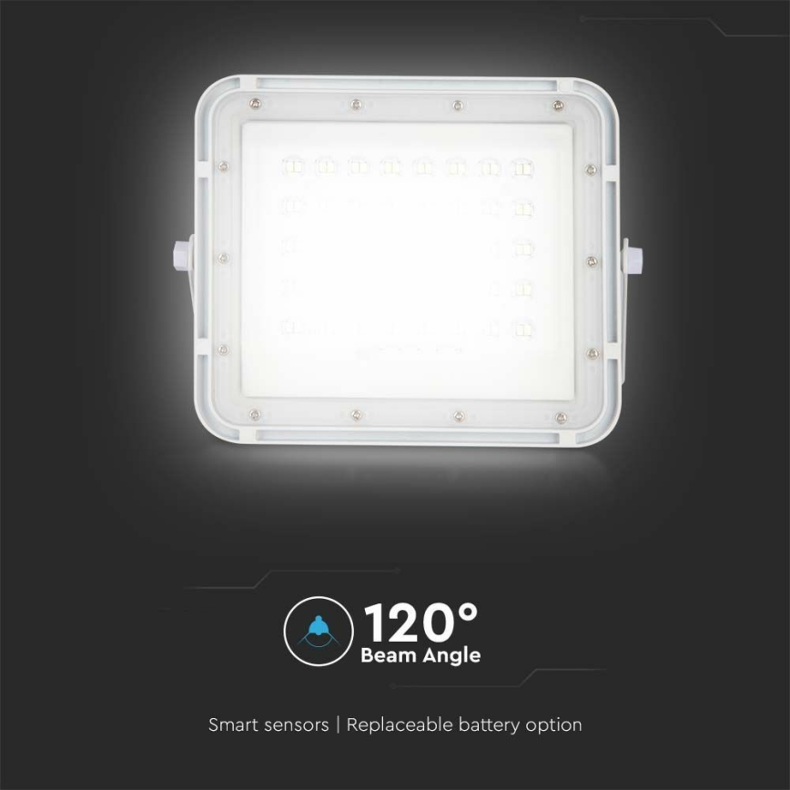 LED Екстериорен димируема соларен прожектор LED/10W/3,2V IP65 6400K 6000 mAh бял + дистанционно управление