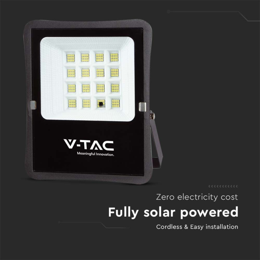 LED Екстериорен соларен прожектор LED/12W/3,2V 6400K IP65 + дистанционно управление