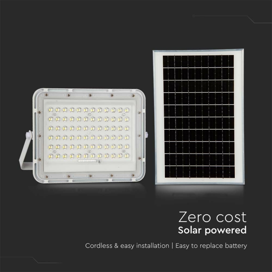 LED Екстериорен димируема соларен прожектор LED/15W/3,2V IP65 4000K 12000 mAh бял + дистанционно управление