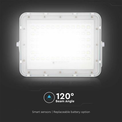LED Екстериорен димируема соларен прожектор LED/15W/3,2V IP65 4000K 12000 mAh бял + дистанционно управление