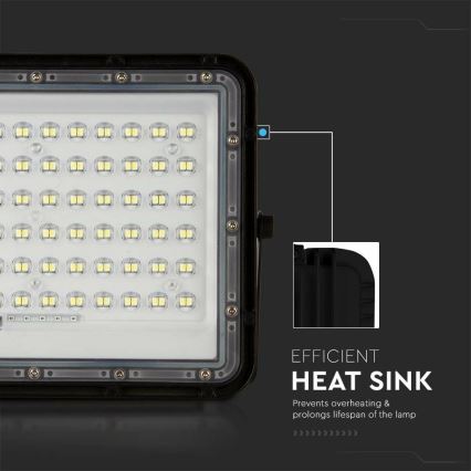 LED Екстериорен димируема соларен прожектор LED/15W/3,2V IP65 4000K 12000 mAh черен + дистанционно управление