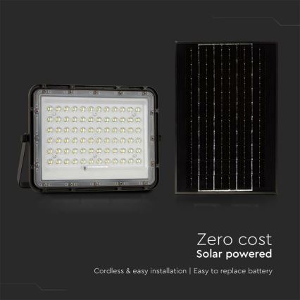 LED Екстериорен димируема соларен прожектор LED/15W/3,2V IP65 4000K 12000 mAh черен + дистанционно управление