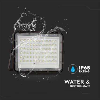 LED Екстериорен димируема соларен прожектор LED/15W/3,2V IP65 4000K 12000 mAh черен + дистанционно управление