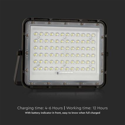 LED Екстериорен димируема соларен прожектор LED/15W/3,2V IP65 4000K 12000 mAh черен + дистанционно управление