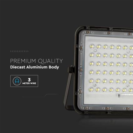 LED Екстериорен димируема соларен прожектор LED/15W/3,2V IP65 6400K 12000 mAh черен + дистанционно управление
