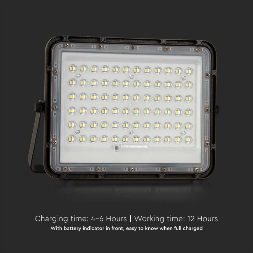 LED Екстериорен димируема соларен прожектор LED/15W/3,2V IP65 6400K 12000 mAh черен + дистанционно управление