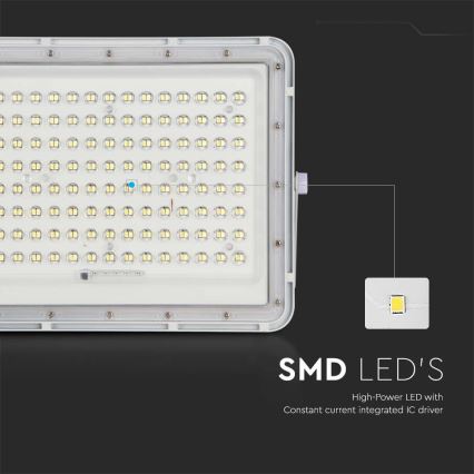 LED Екстериорен соларен прожектор LED/20W/3,2V 4000K бял IP65 + дистанционно управление