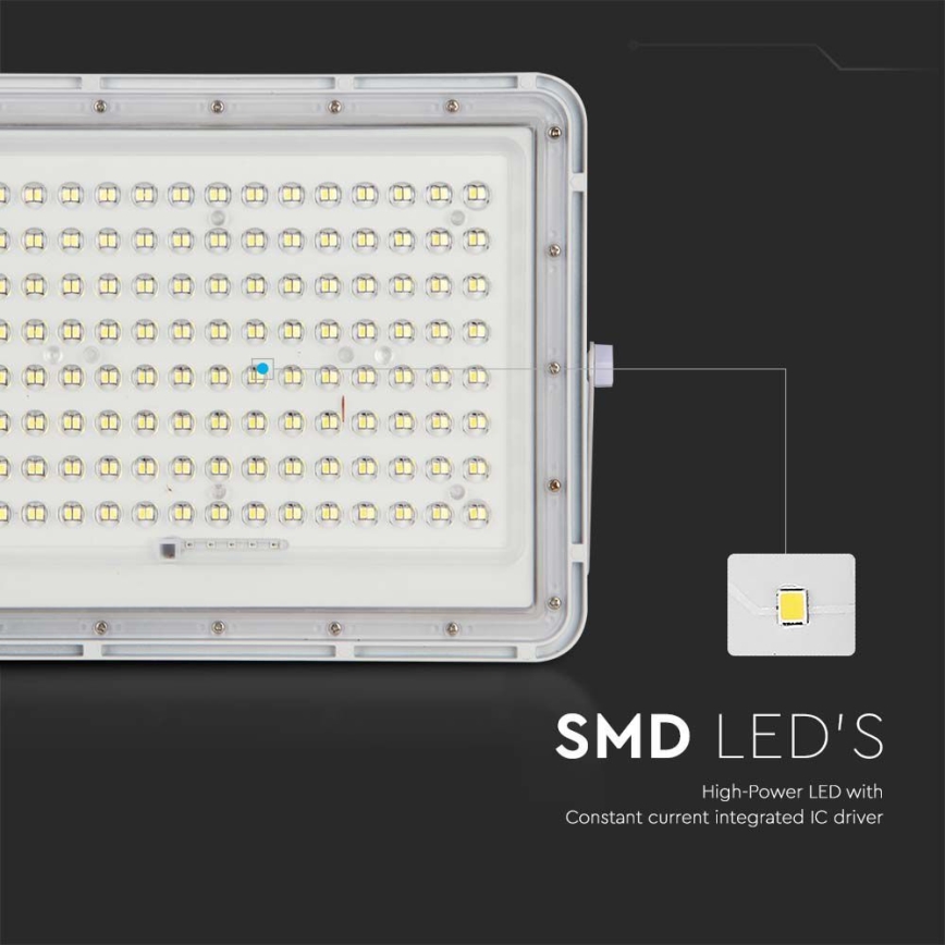 LED Екстериорен соларен прожектор LED/20W/3,2V 4000K бял IP65 + дистанционно управление