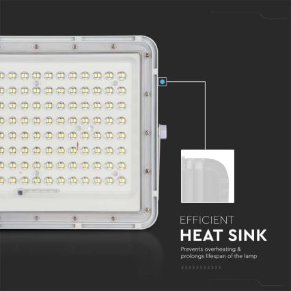 LED Екстериорен соларен прожектор LED/20W/3,2V 4000K бял IP65 + дистанционно управление