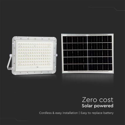 LED Екстериорен соларен прожектор LED/20W/3,2V 4000K бял IP65 + дистанционно управление