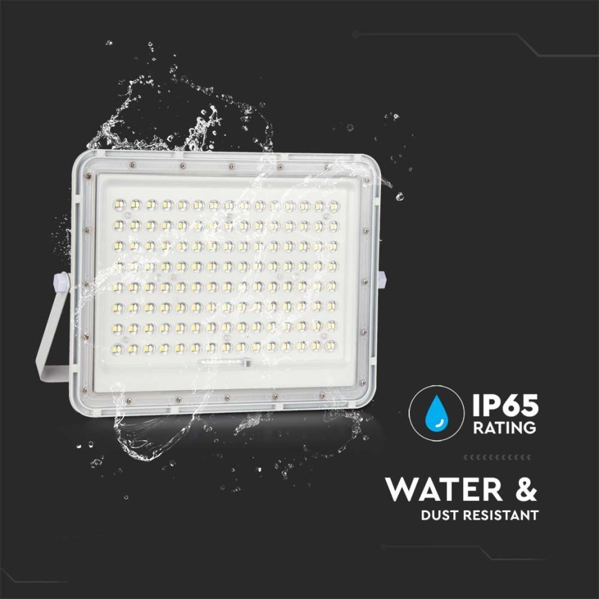 LED Екстериорен соларен прожектор LED/20W/3,2V 4000K бял IP65 + дистанционно управление