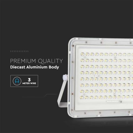 LED Екстериорен соларен прожектор LED/20W/3,2V 4000K бял IP65 + дистанционно управление