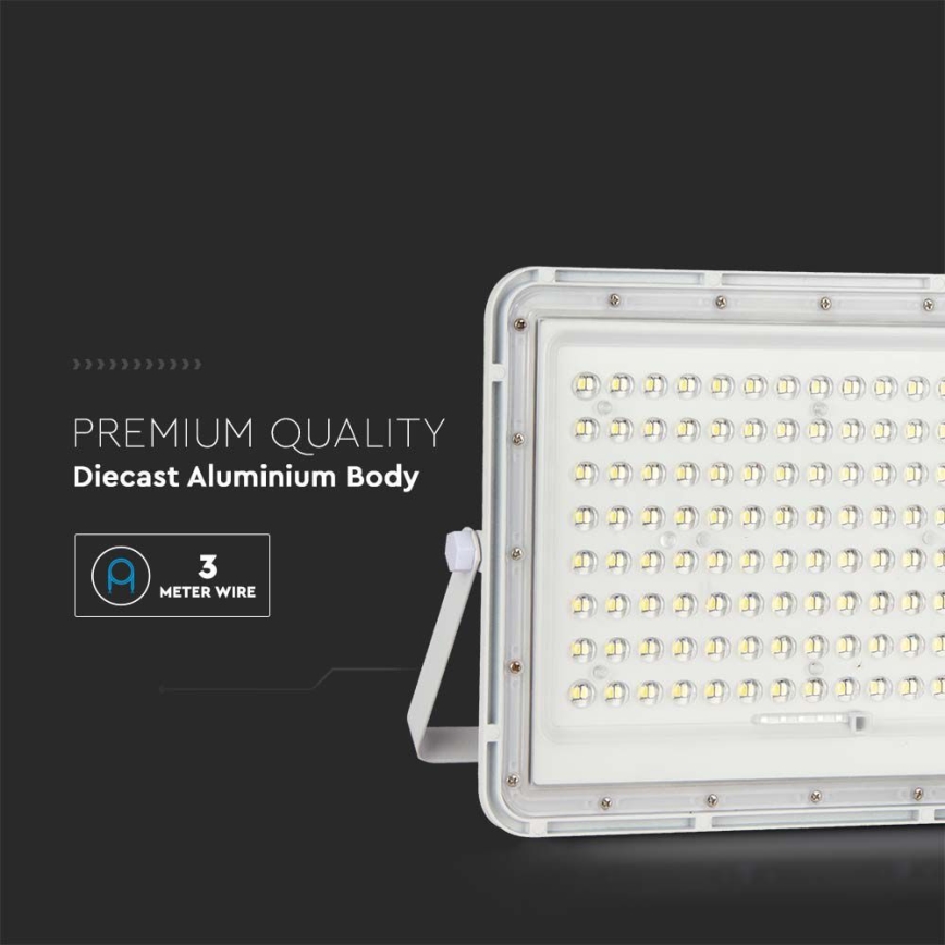 LED Екстериорен соларен прожектор LED/20W/3,2V 4000K бял IP65 + дистанционно управление