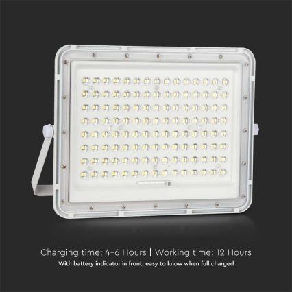 LED Екстериорен соларен прожектор LED/20W/3,2V 4000K бял IP65 + дистанционно управление