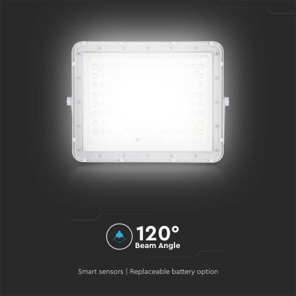 LED Екстериорен соларен прожектор LED/20W/3,2V 4000K бял IP65 + дистанционно управление