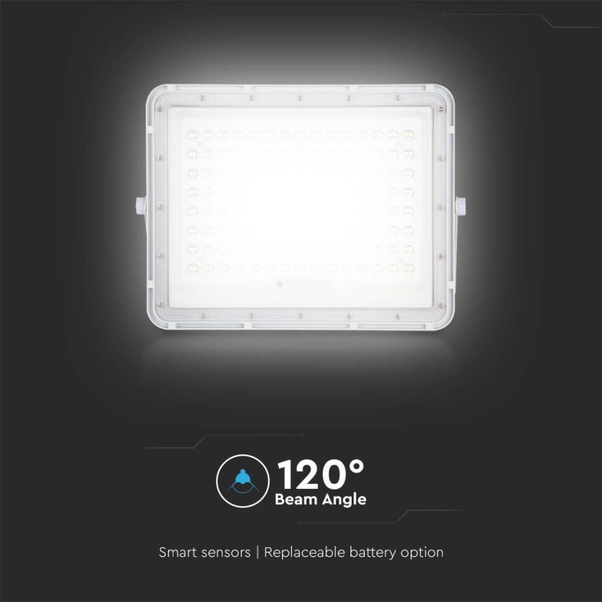 LED Екстериорен соларен прожектор LED/20W/3,2V 4000K бял IP65 + дистанционно управление