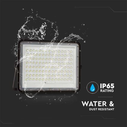 LED Екстериорен соларен прожектор LED/200W/3,2V 4000K черен IP65 16000 mAh + дистанционно управление