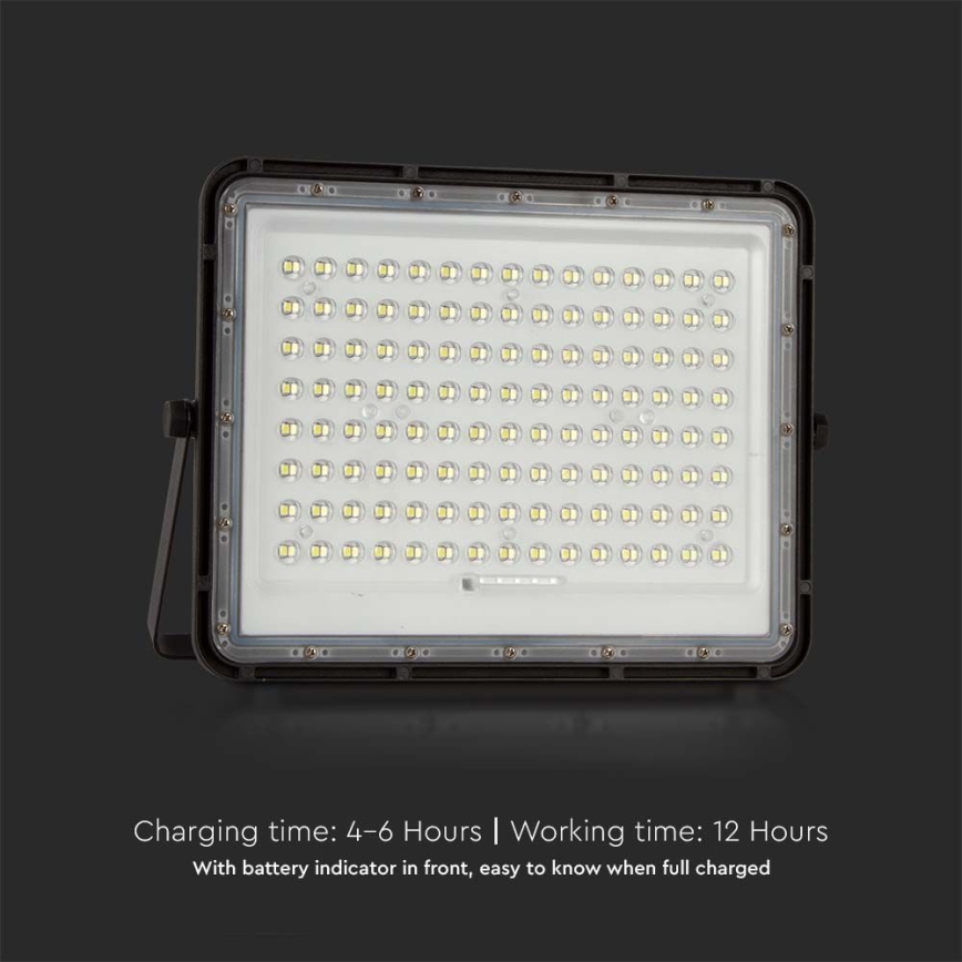 LED Екстериорен соларен прожектор LED/20W/3,2V 6400K черен IP65 + дистанционно управление