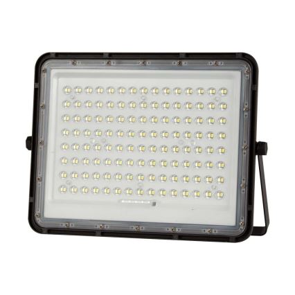 LED Екстериорен соларен прожектор LED/20W/3,2V 6400K черен IP65 + дистанционно управление
