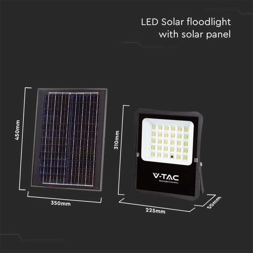 LED Екстериорен соларен прожектор LED/20W/3,2V 6400K IP65 15000 mAh + дистанционно управление