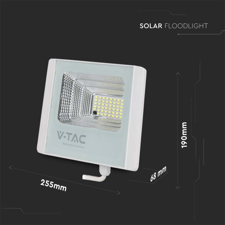 LED Екстериорен соларен прожектор LED/20W/3,2V IP65 6400K + дистанционно управление