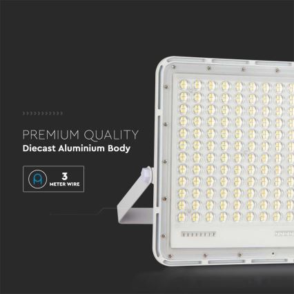 LED Екстериорен соларен прожектор LED/30W/3,2V 4000K бял IP65 + дистанционно управление