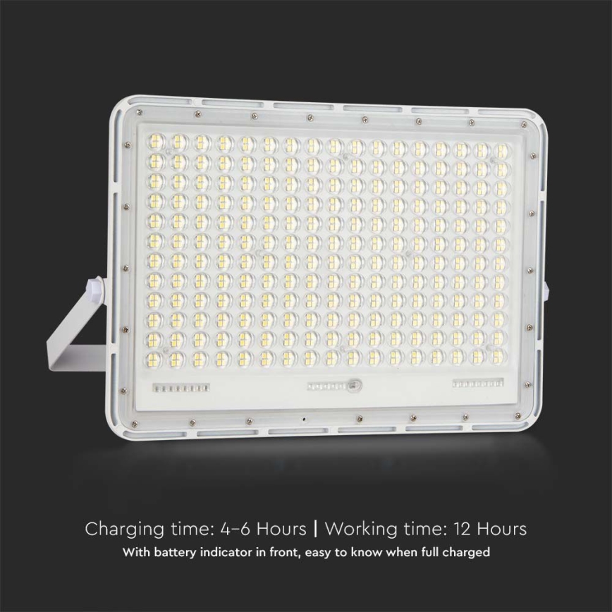 LED Екстериорен соларен прожектор LED/30W/3,2V 4000K бял IP65 + дистанционно управление