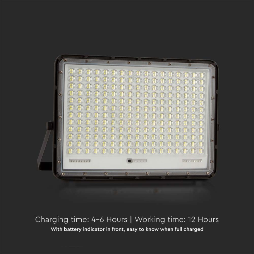 LED Екстериорен соларен прожектор LED/30W/3,2V 4000K черен IP65 + дистанционно управление