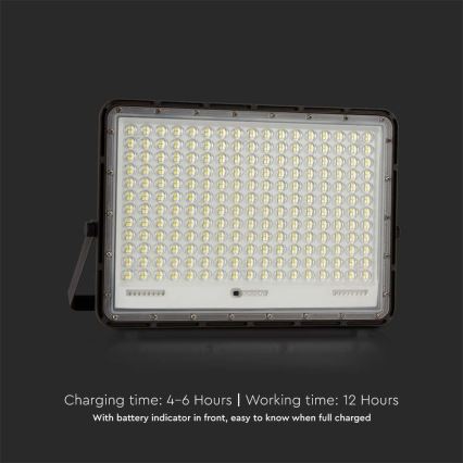 LED Екстериорен соларен прожектор LED/30W/3,2V 6400K черен IP65 20000 mAh + дистанционно управление