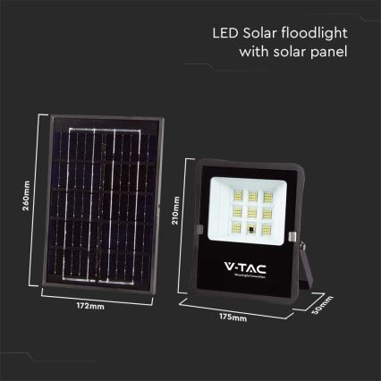LED Екстериорен соларен прожектор LED/6W/3,2V 4000K IP65 5000 mAh + дистанционно управление