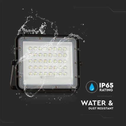 LED Екстериорен димируема соларен прожектор LED/6W/3,2V IP65 4000K 5000 mAh черен + дистанционно управление