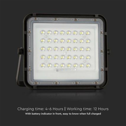 LED Екстериорен димируема соларен прожектор LED/6W/3,2V IP65 4000K 5000 mAh черен + дистанционно управление