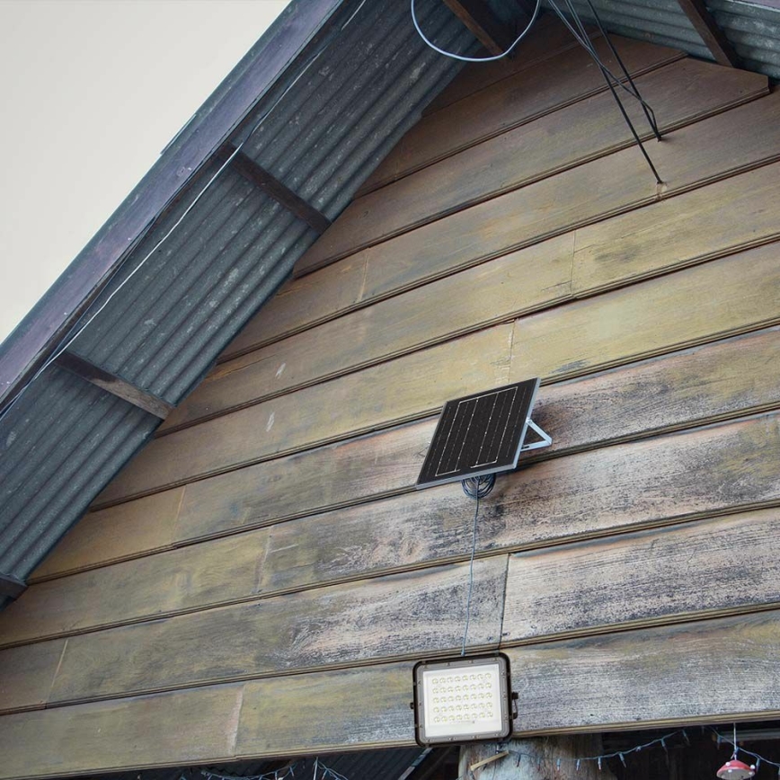 LED Екстериорен димируема соларен прожектор LED/6W/3,2V IP65 4000K 5000 mAh черен + дистанционно управление