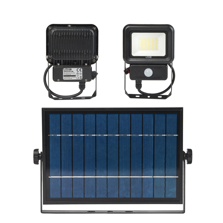 LED Екстериорен соларен прожектор със сензор LED/20W/3,7V 6500K IP65 4400 mAh