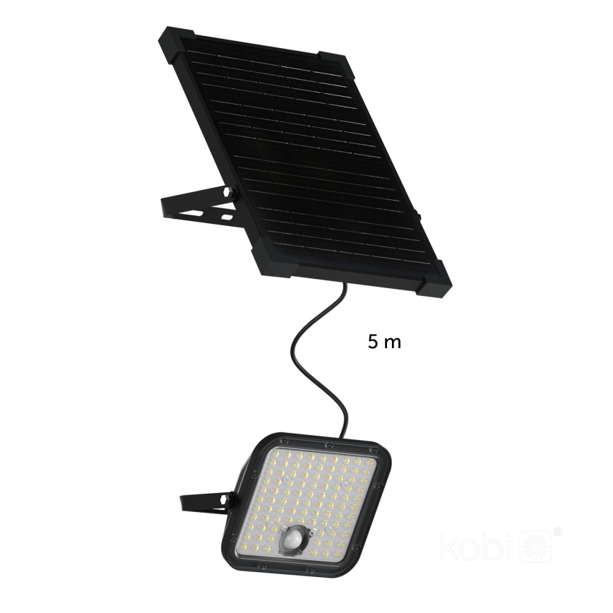 LED Екстериорен соларен прожектор със сензор LED/30W/6,4V IP65 3000/4000K + дистанционно управление