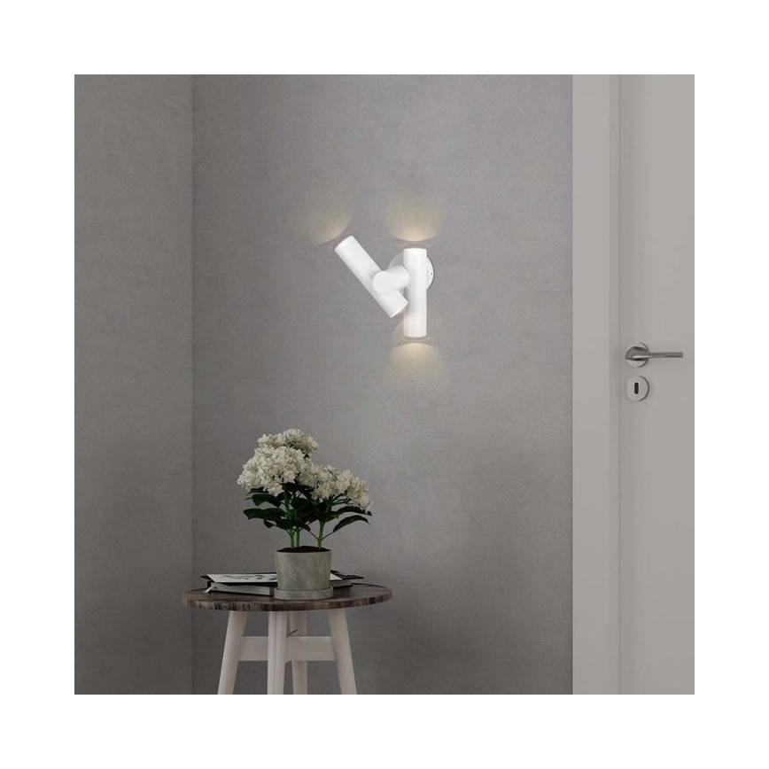 LED Екстериорен wall flexible спот 2xLED/3W/230V 3000K IP44 бял