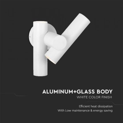 LED Екстериорен wall flexible спот 2xLED/3W/230V 3000K IP44 бял