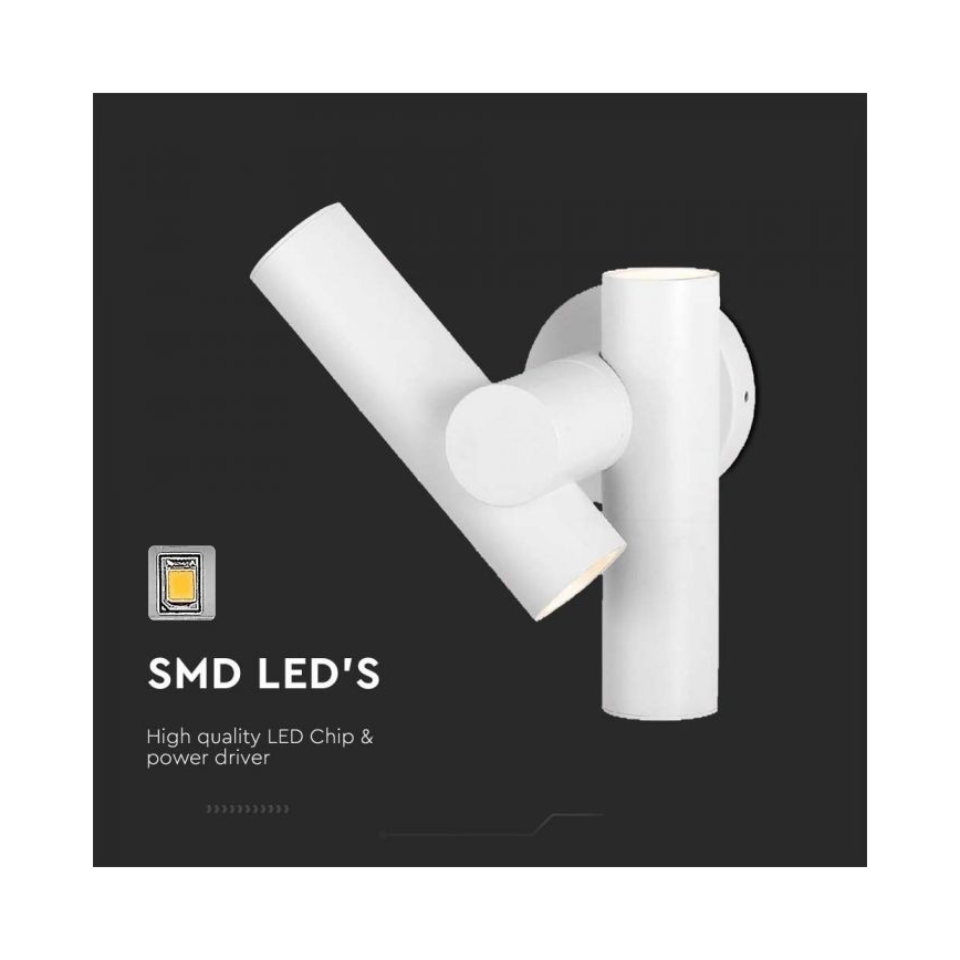 LED Екстериорен wall flexible спот 2xLED/3W/230V 3000K IP44 бял