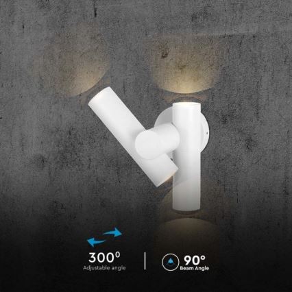 LED Екстериорен wall flexible спот 2xLED/3W/230V 3000K IP44 бял