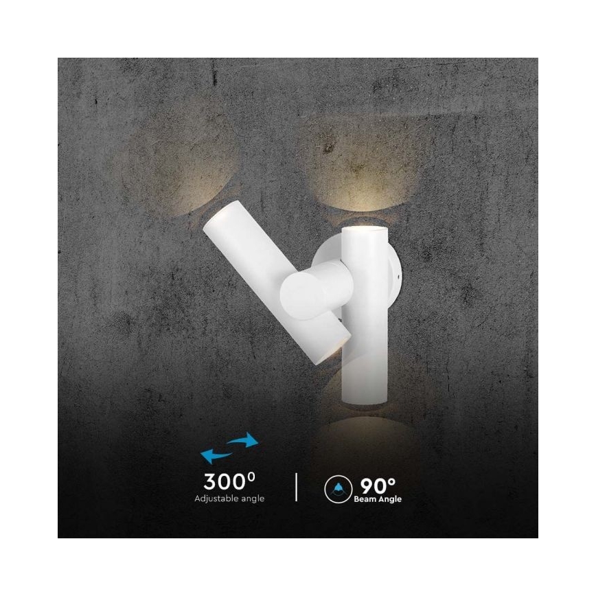 LED Екстериорен wall flexible спот 2xLED/3W/230V 3000K IP44 бял