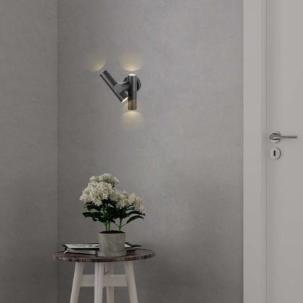 LED Екстериорен wall flexible спот 2xLED/3W/230V 3000K IP44 черен