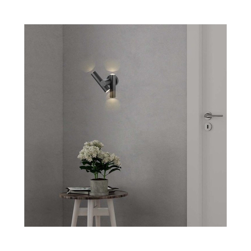 LED Екстериорен wall flexible спот 2xLED/3W/230V 3000K IP44 черен