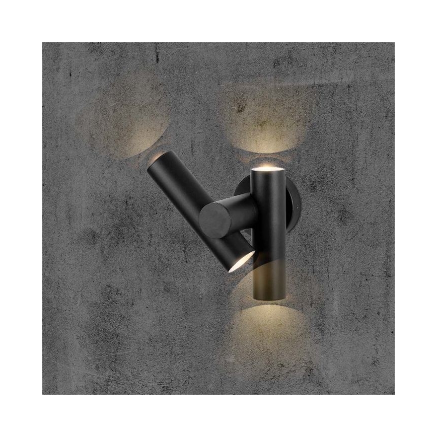 LED Екстериорен wall flexible спот 2xLED/3W/230V 3000K IP44 черен