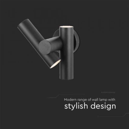 LED Екстериорен wall flexible спот 2xLED/3W/230V 4000K IP44 черен