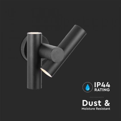 LED Екстериорен wall flexible спот 2xLED/3W/230V 4000K IP44 черен