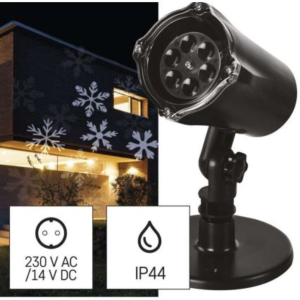 LED Екстериорен Коледен проектор LED/3,6W/230V IP44 бял
