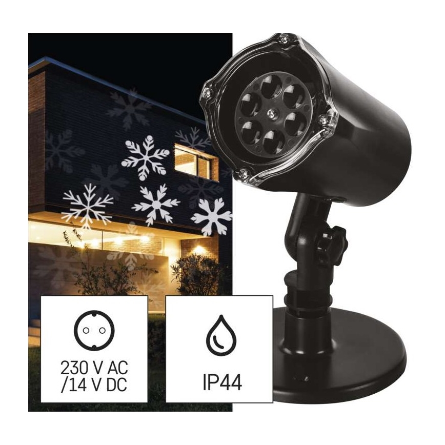 LED Екстериорен Коледен проектор LED/3,6W/230V IP44 студено бял